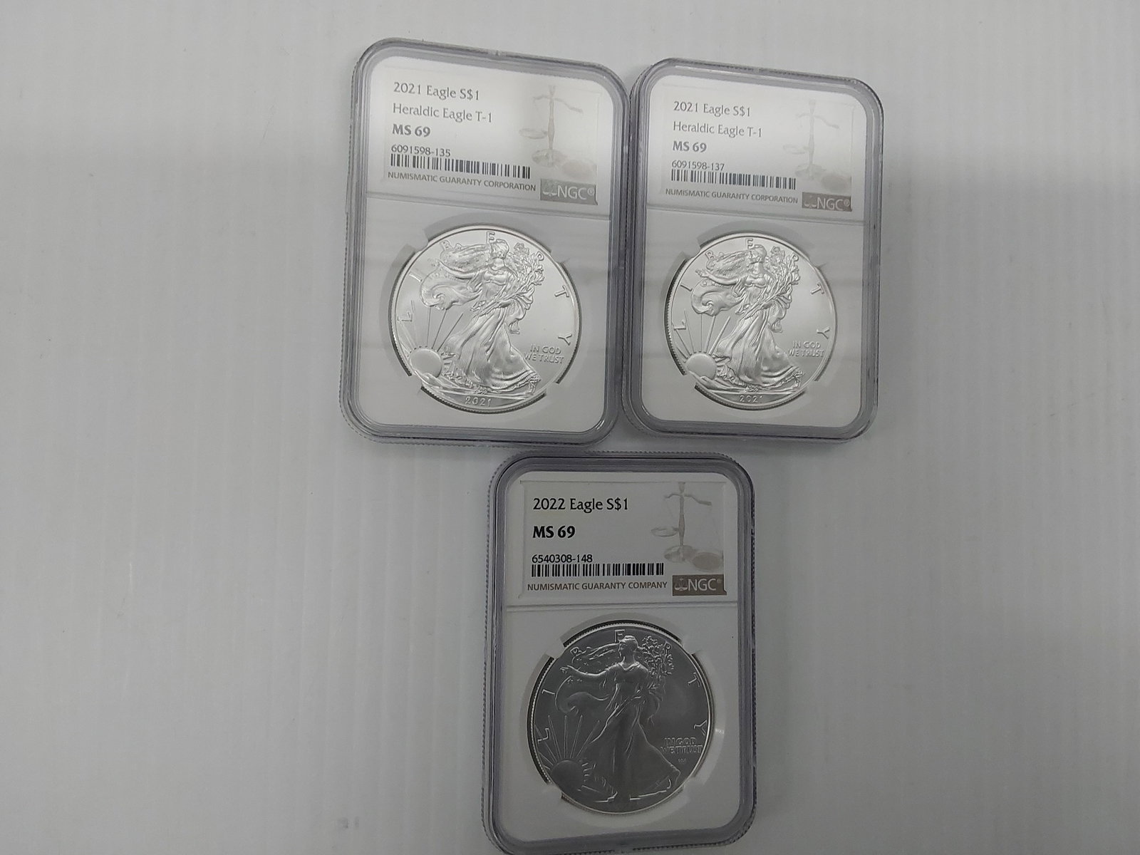 (3) MS-69 silver Eagles (1 of 1)
