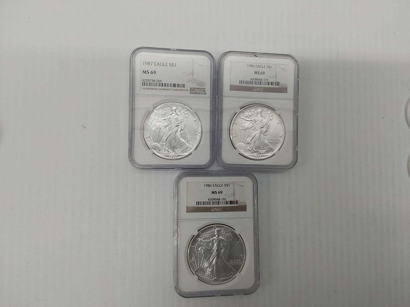 (3) MS-69 silver Eagles (1 of 1)