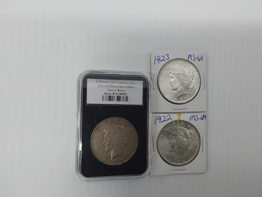 (3) Peace silver dollars