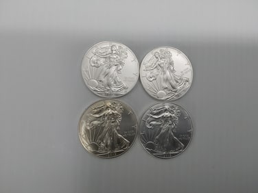 (4) 2013 silver Eagles