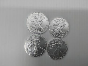 (4) 2017 silver Eagles