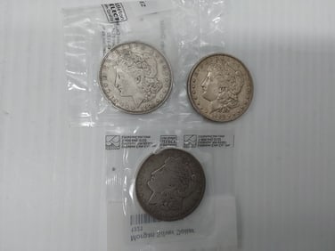 (3) Morgan silver dollars
