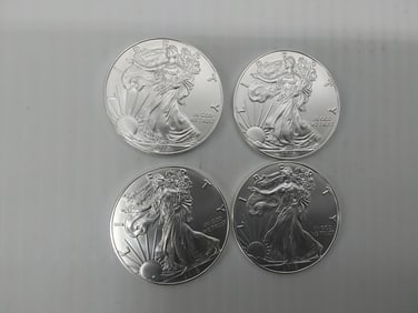 (4) 2018 silver Eagles