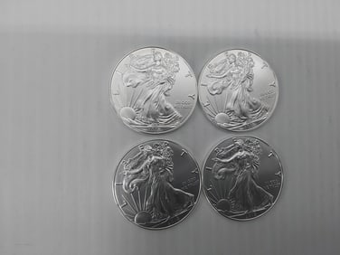(4) 2018 silver Eagles