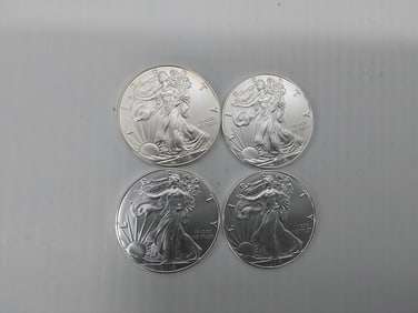 (4) 2018 silver Eagles