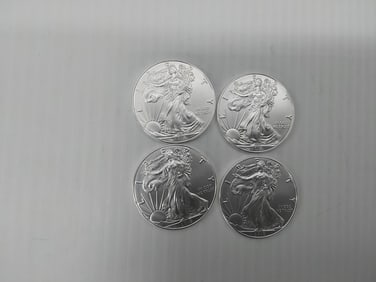 (4) 2018 silver Eagles