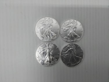 (4) 2018 silver Eagles