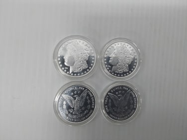 (4) 1 ozt .999 silver rounds in plastic