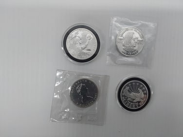 (4) miscellaneous 1 ozt .999 silver rounds