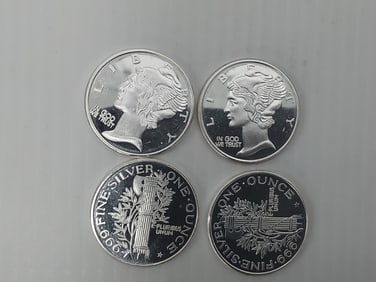 (4) 1 oz  .999 silver rounds