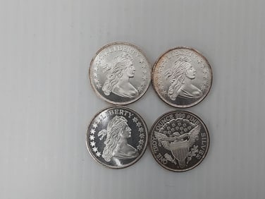 (4) 1 ozt .999 silver rounds