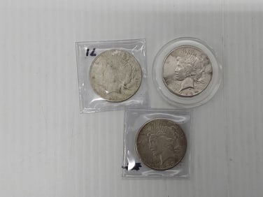 (3) Peace silver dollars
