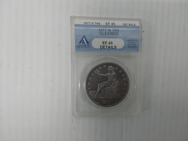 1877-S EF-45 trade dollar (cleaned)