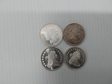 (4) 1 ozt .999 silver rounds