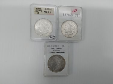 (3) Morgan silver dollars