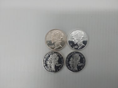 (4) 1 oz .999 silver rounds