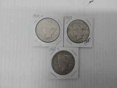 (3) Morgan silver dollars in holders