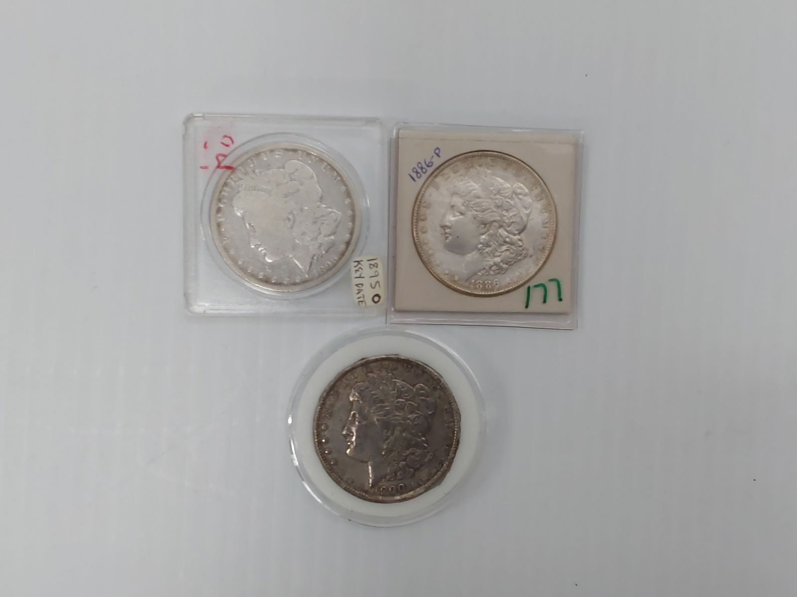 (3) Morgan silver dollars in holders (1 of 2)