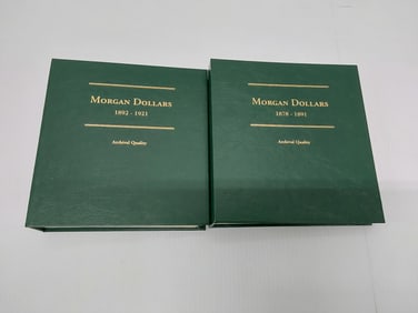 (2) Morgan silver dollar holder books
