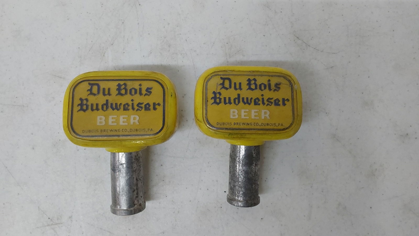(2) DuBois Budweiser Beer taps: (2) DuBois Budweiser Beer taps