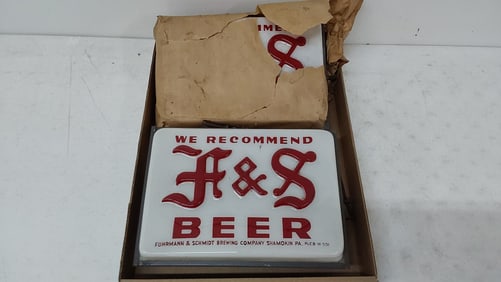 (2) NOS Fuhrmann and Schmidt lighted signs