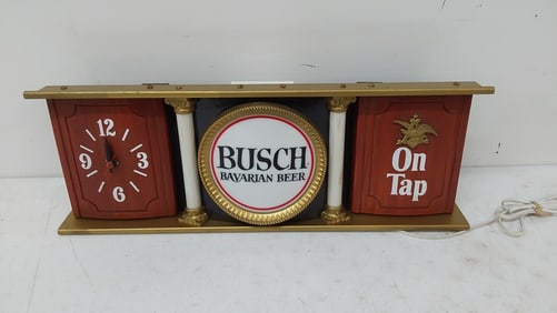 NOS Busch Bavarian Beer light up sign/clock