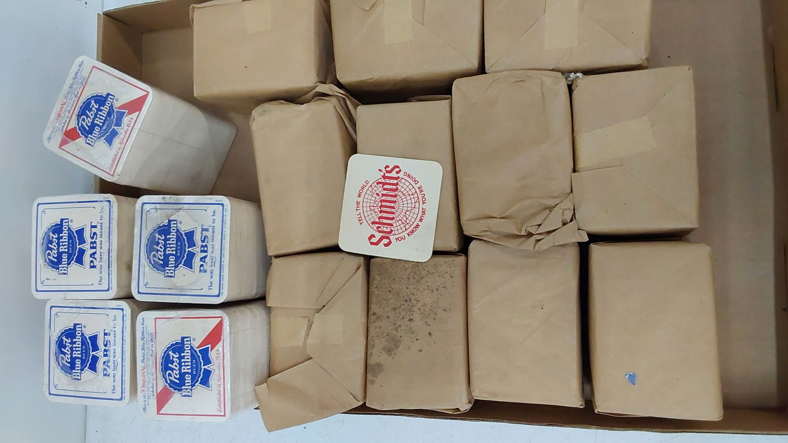 (16) packages of beer coasters: (11) Schmidt's and (5) Pabst