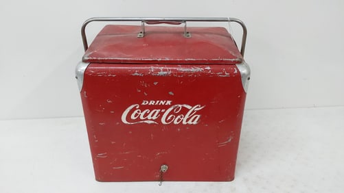 Coca-Cola cooler with tray