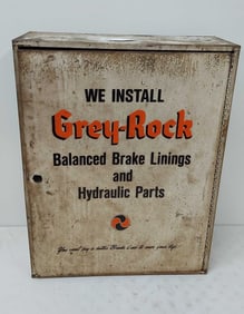 Grey Lock brake linings and parts cabinet