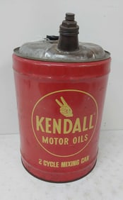 unusual 6gal Kendall Motor Oil 2-cycle mixing can