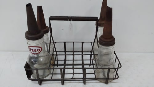 8-oil bottle carrier with (4) bottles and spouts