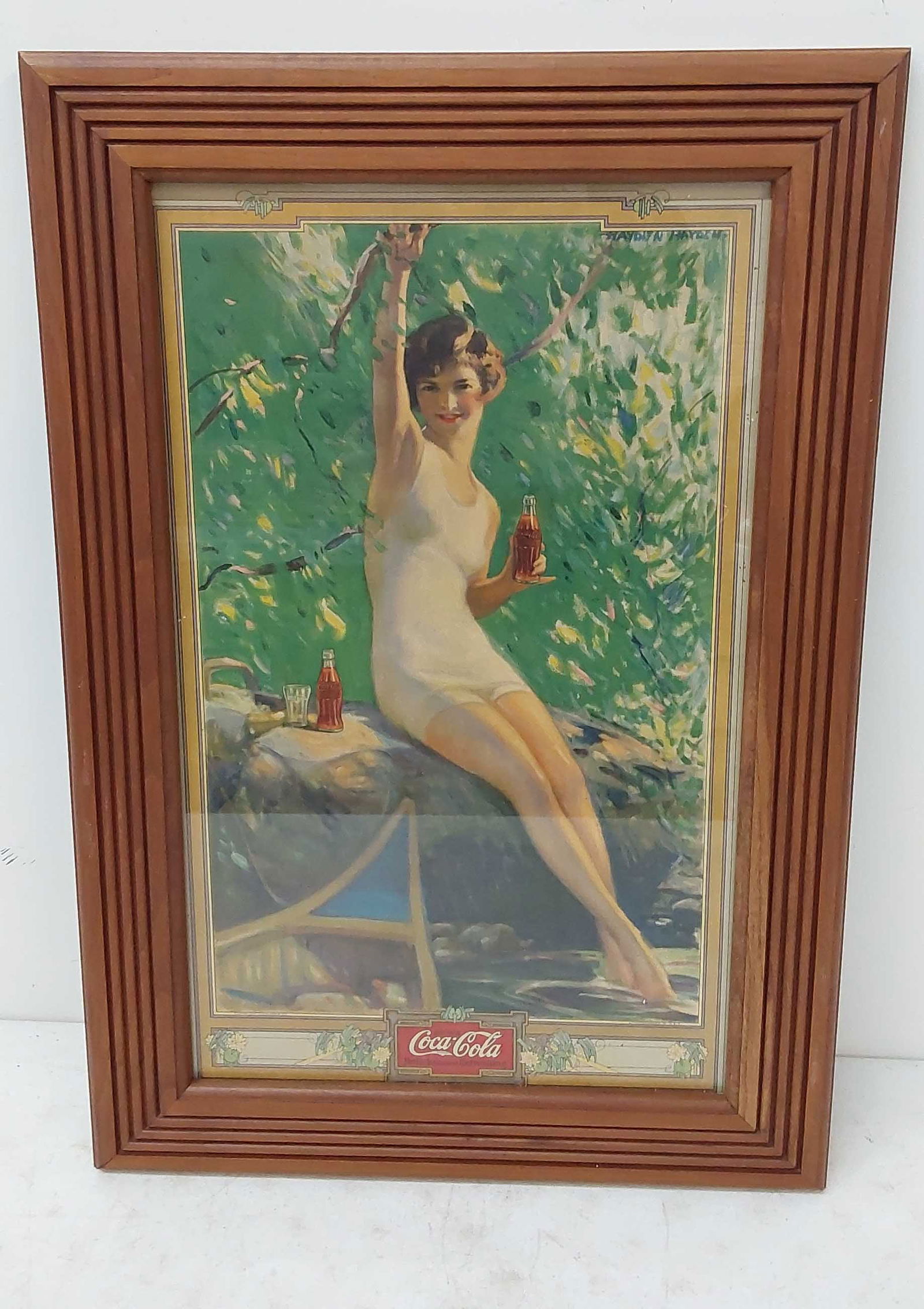 Coca-Cola calendar by Hayden Hayden, framed (1 of 2)