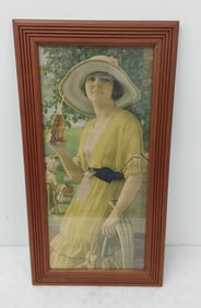 Coca-Cola calendar, framed