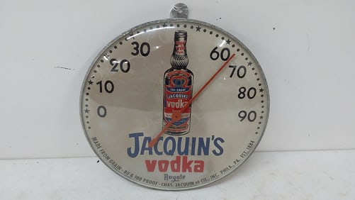 vintage Jacquins Vodka round thermometer