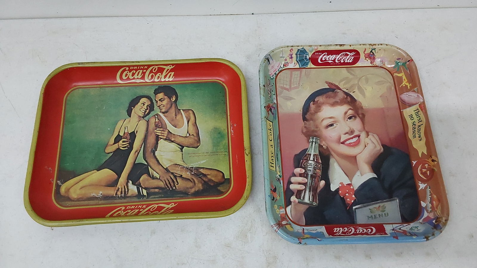 (2) Coca-Cola soda trays (1 of 3)