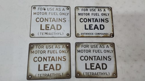 (4) porcelain "contains lead" pump plates