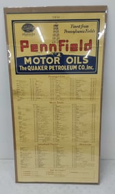 1930 paper poster motor oils chart