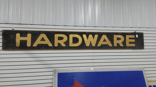 wood sand painted hardware sign