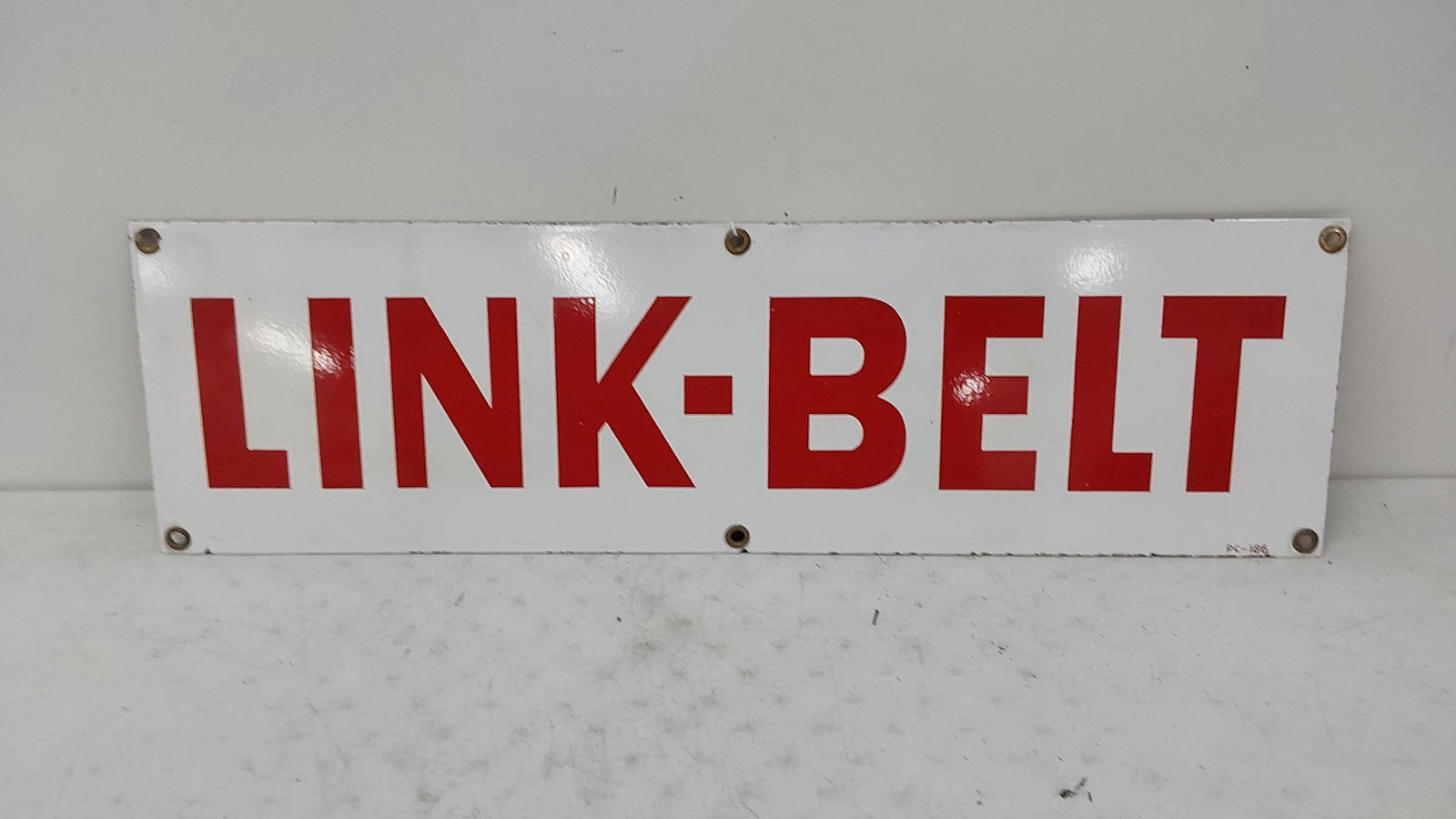 Link-Belt SSP sign: Single Sided Porcelain 9 1/2" x 33"