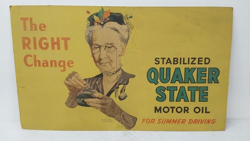 Quaker State poster on foam board