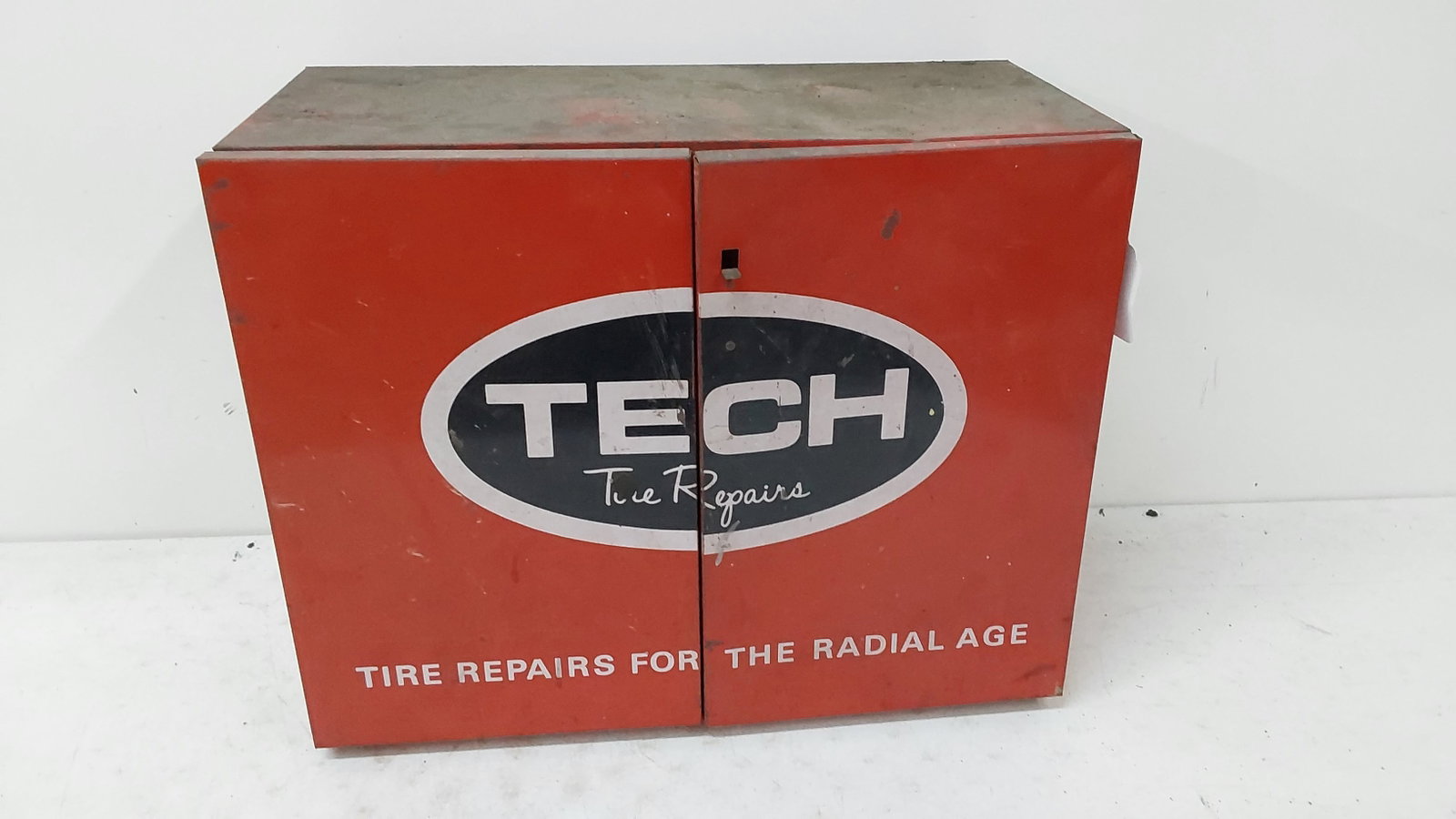 Tech Tire Repair metal cabinet: 17" high x 21" wide x 10 1/4" deep