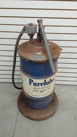 Purelube grease drum with pump on wheels