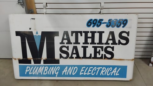 Mathias Sales Plumbing and Electrical DST sign