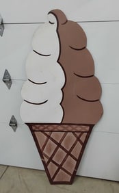 wood hand painted Ice Cream Cone decoration