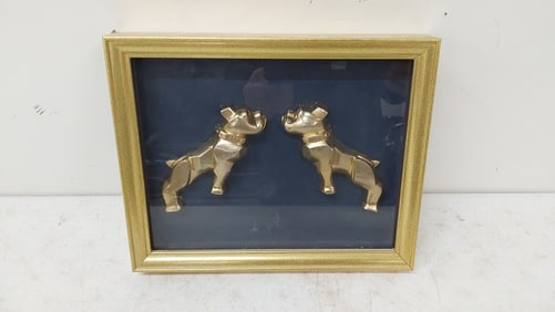 framed (2) Mac bull dogs plaque