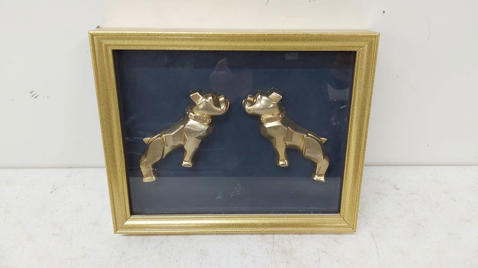 framed (2) Mac bull dogs plaque: 9" x 11"