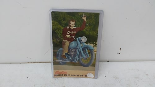 vintage Indian motorcycle postcard