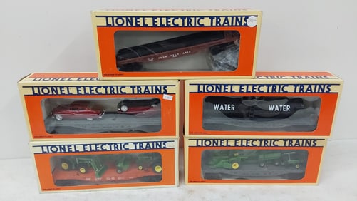 (5) Lionel train cars in boxes
