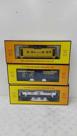 (3) Rail King model railroad cars with boxes