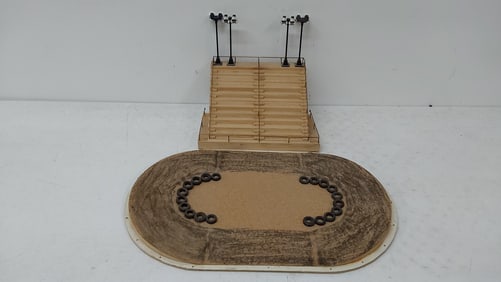 hand made wood racetrack and stadium